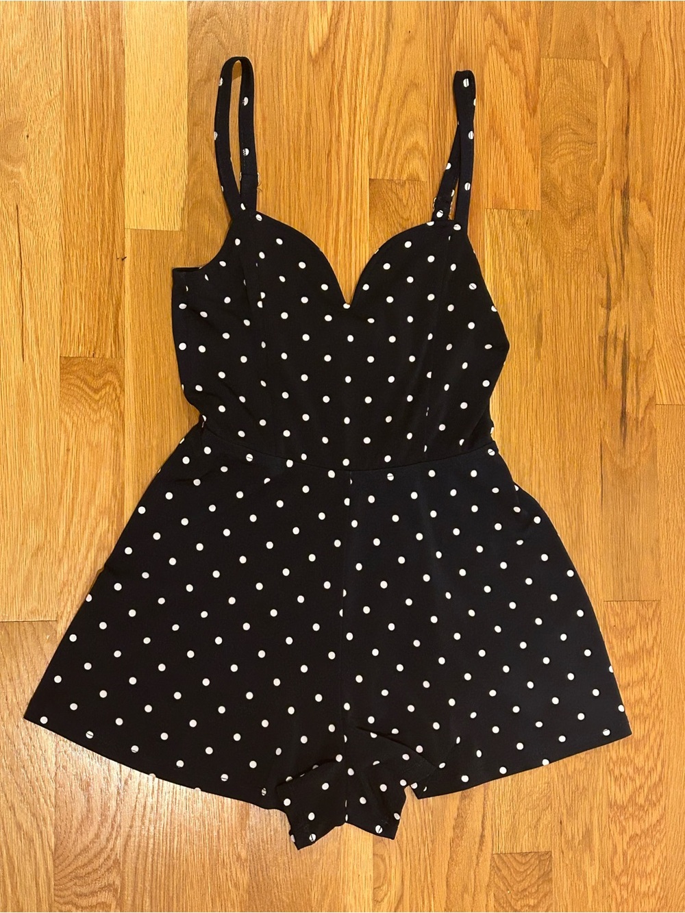 Aeropostale Black and White Polka Dot Romper